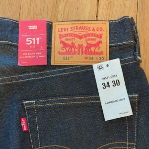 Levi's Dark Blue Denim Jeans with Red Accents